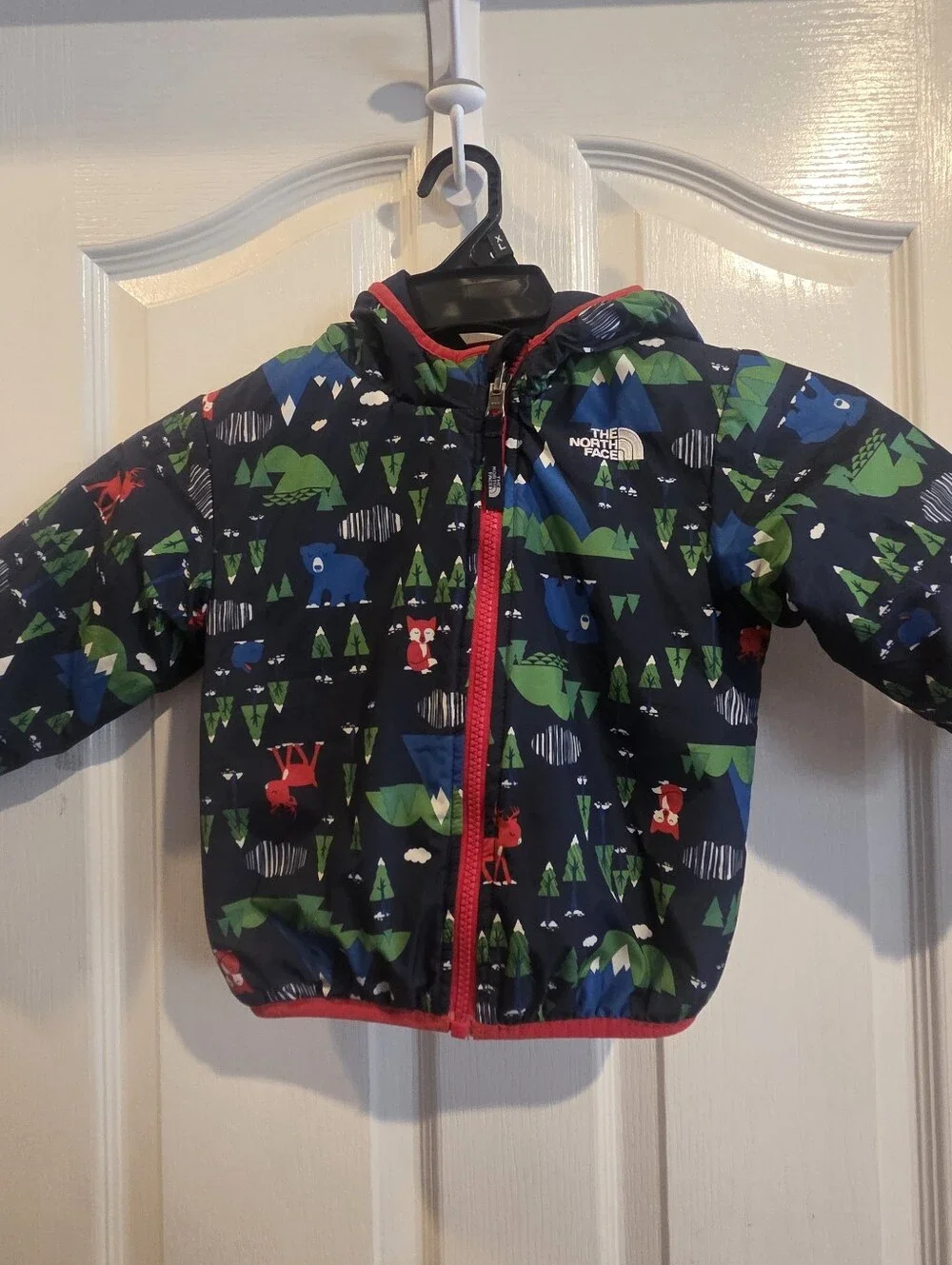 The North Face Boys 18 24 Months Reversible Jacket Trees Fox Deer Bear Hooded